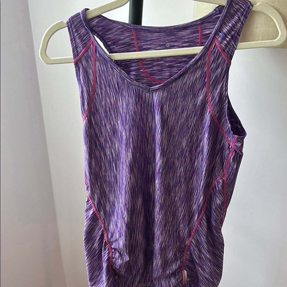 Athleta Purple Textured Tank Top Scoop Neck